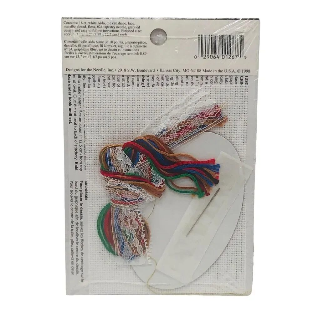 Vintage Designs Lace Ornament 1267 Bearing Gifts Teddy Bear Cross Stitch KIT NEW